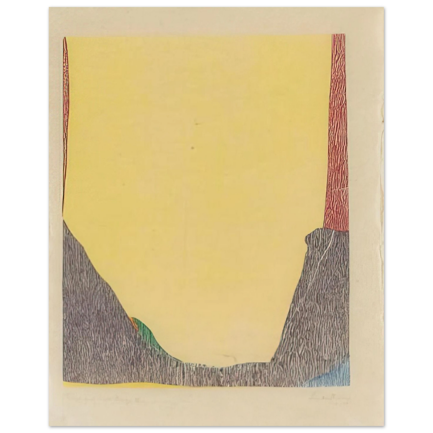 Helen Frankenthaler - East and Beyond - 1973 Wall art - 30x45 cm / 12x18 inches - Premium Wooden Framed Poster With Fine Art Paper-canvas - White frame
