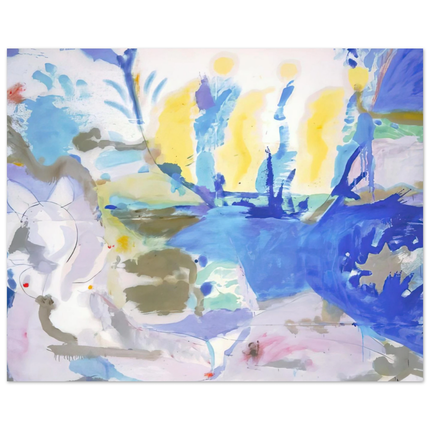 Helen Frankenthaler - Basque Beach - 1958 Wall art - 45x60 cm / 18x24 inches - Premium Wooden Framed Poster With Fine Art Paper-canvas - Wood frame