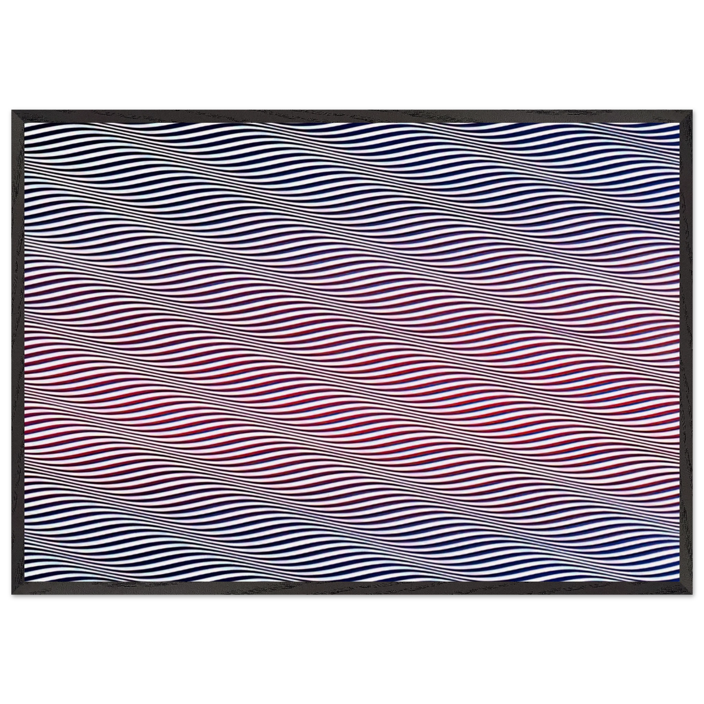 CATARACT 3 1967 - Bridget Riley 70x100 cm / 28x40 inches Framed Art Print – Black Wooden Frame