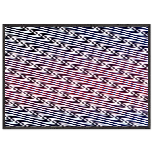 CATARACT 3 1967 - Bridget Riley 70x100 cm / 28x40 inches Framed Art Print – Black Wooden Frame