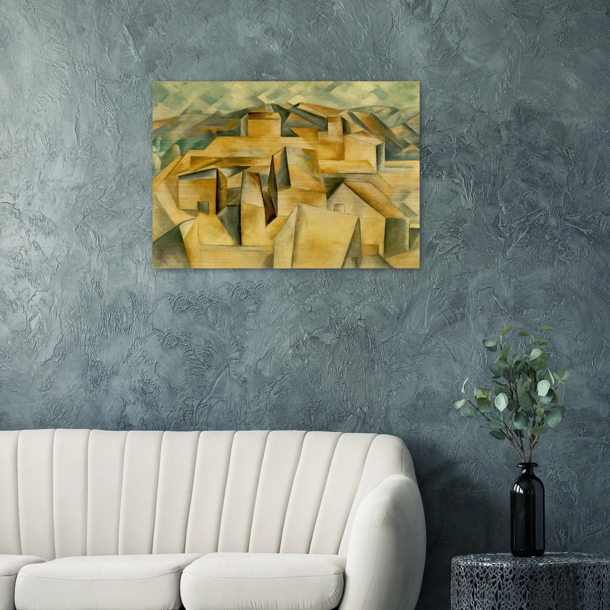 Houses on the hill - Pablo Picasso Brushed Aluminum Print - 70x100 cm / 28x40 inches | Pablo Picasso Aluminum Print | Pablo Picasso Prints