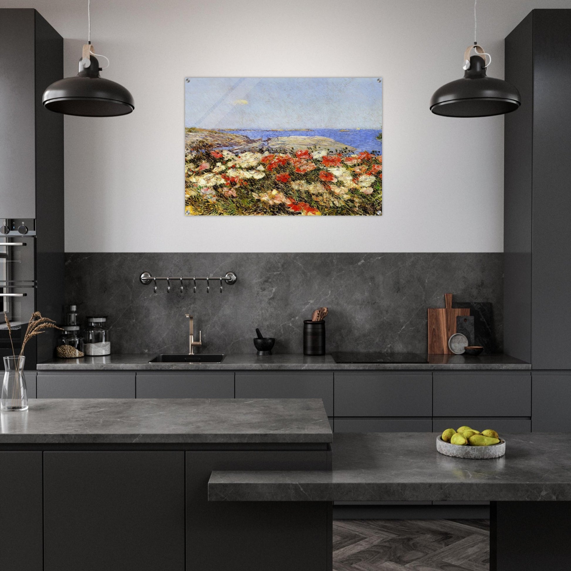 Poppies on the Isles of Shoals - Childe Hassam Acrylic Print - 70x100 cm / 28x40″ inches | Childe Hassam Wall Art | Childe Hassam Prints