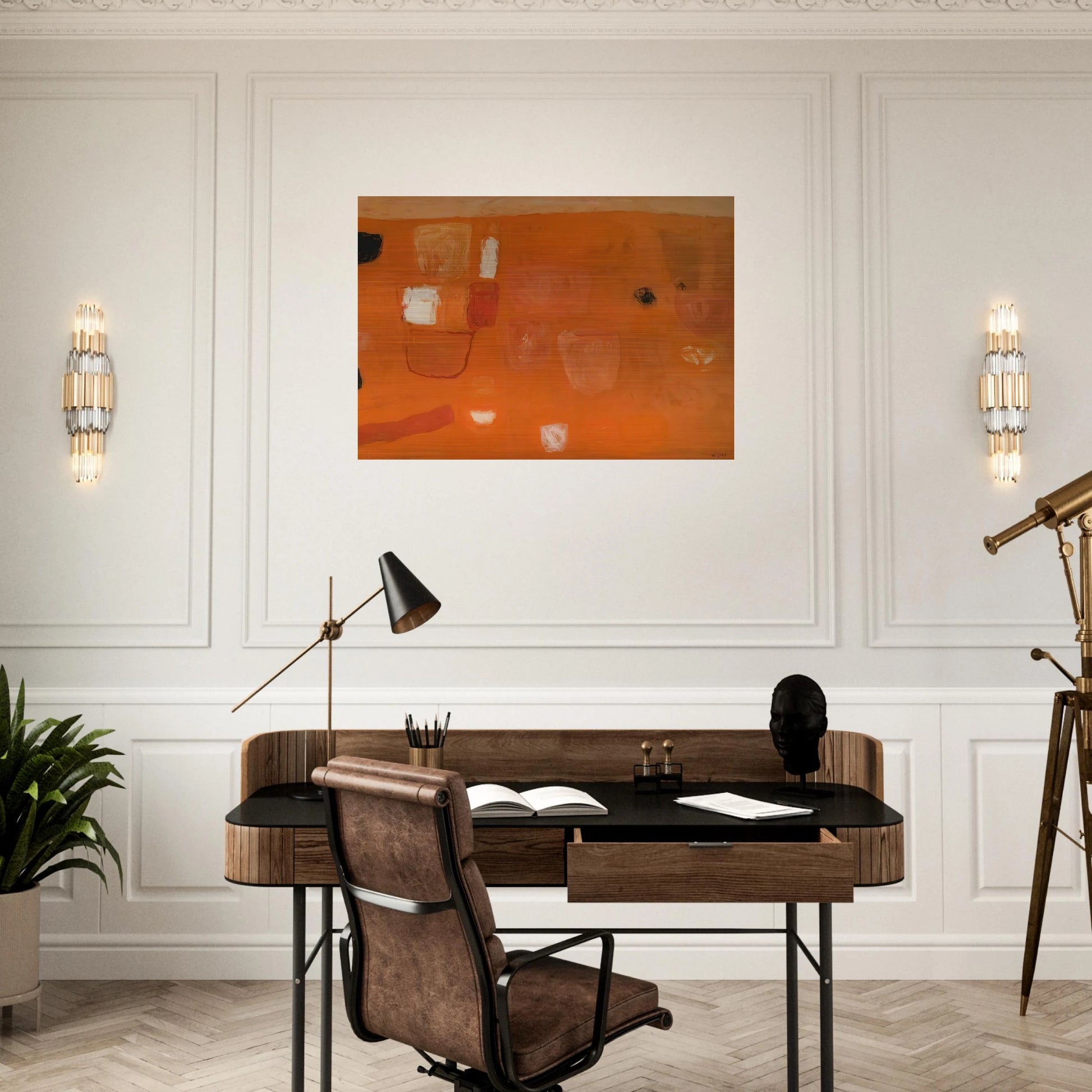 Orange and Red - 1957 - William Scott Brushed Aluminum Print - 70x100 cm / 28x40 inches | William Scott Aluminum Print | William Scott Prints