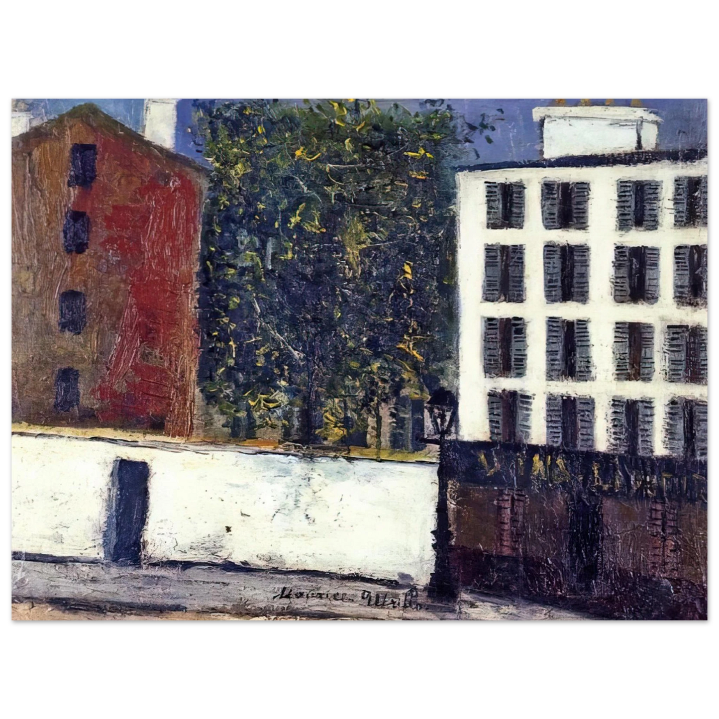 Maurice Utrillo - MONTMARTRE STREET  75x100 cm / 30x40inches Fine Art Poster