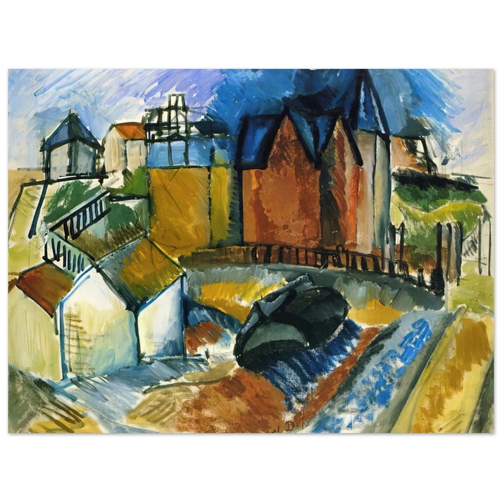 Raoul Dufy - THE BEACH AT HAVRE 1910  75x100 cm / 30x40inches Fine Art Poster
