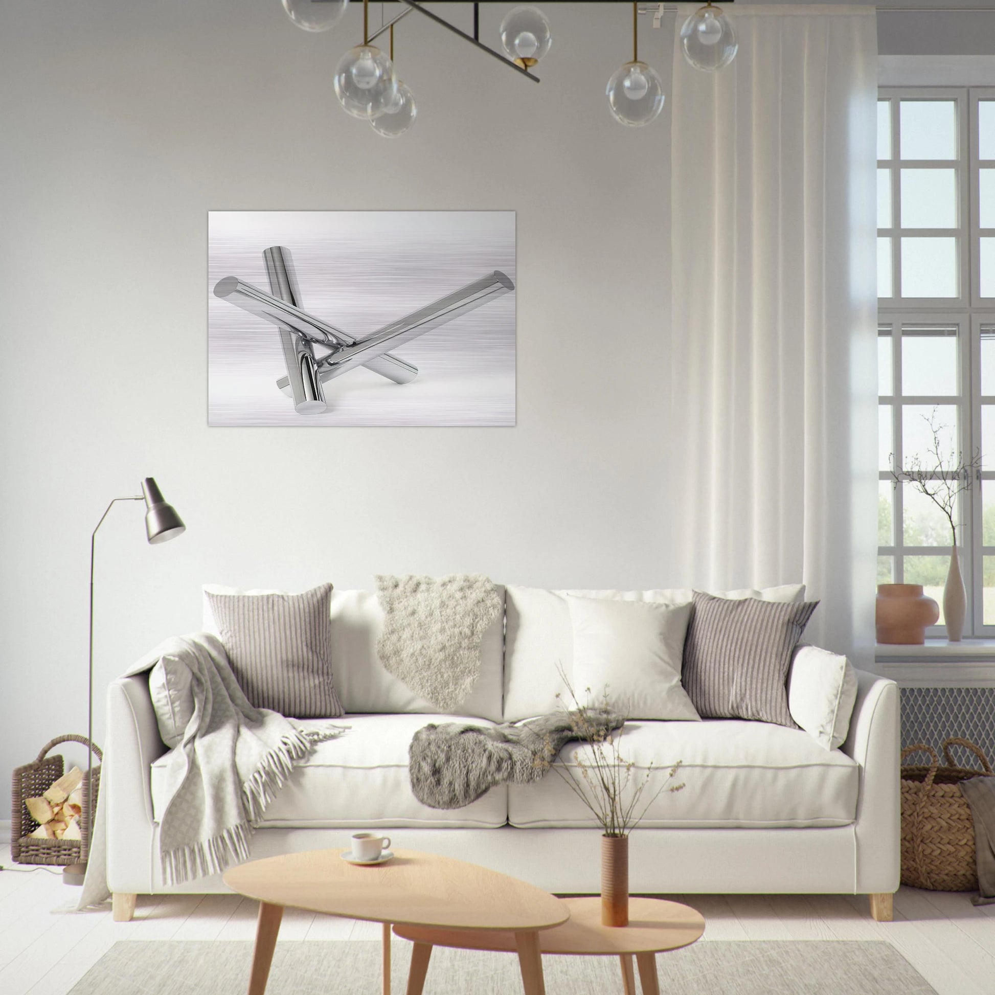 Einheit aus drei gleichen zylindern - 1966 - Max Bill Brushed Aluminum Print - 70x100 cm / 28x40 inches | Max Bill Aluminum Print | Max Bill Prints