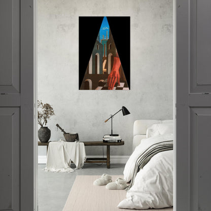 METAPHYSICAL TRIANGLE 1958 - Giorgio de Chirico Brushed Aluminum Print - 70x100 cm / 28x40 inches | Giorgio de Chirico Aluminum Print | Giorgio de Chirico Prints