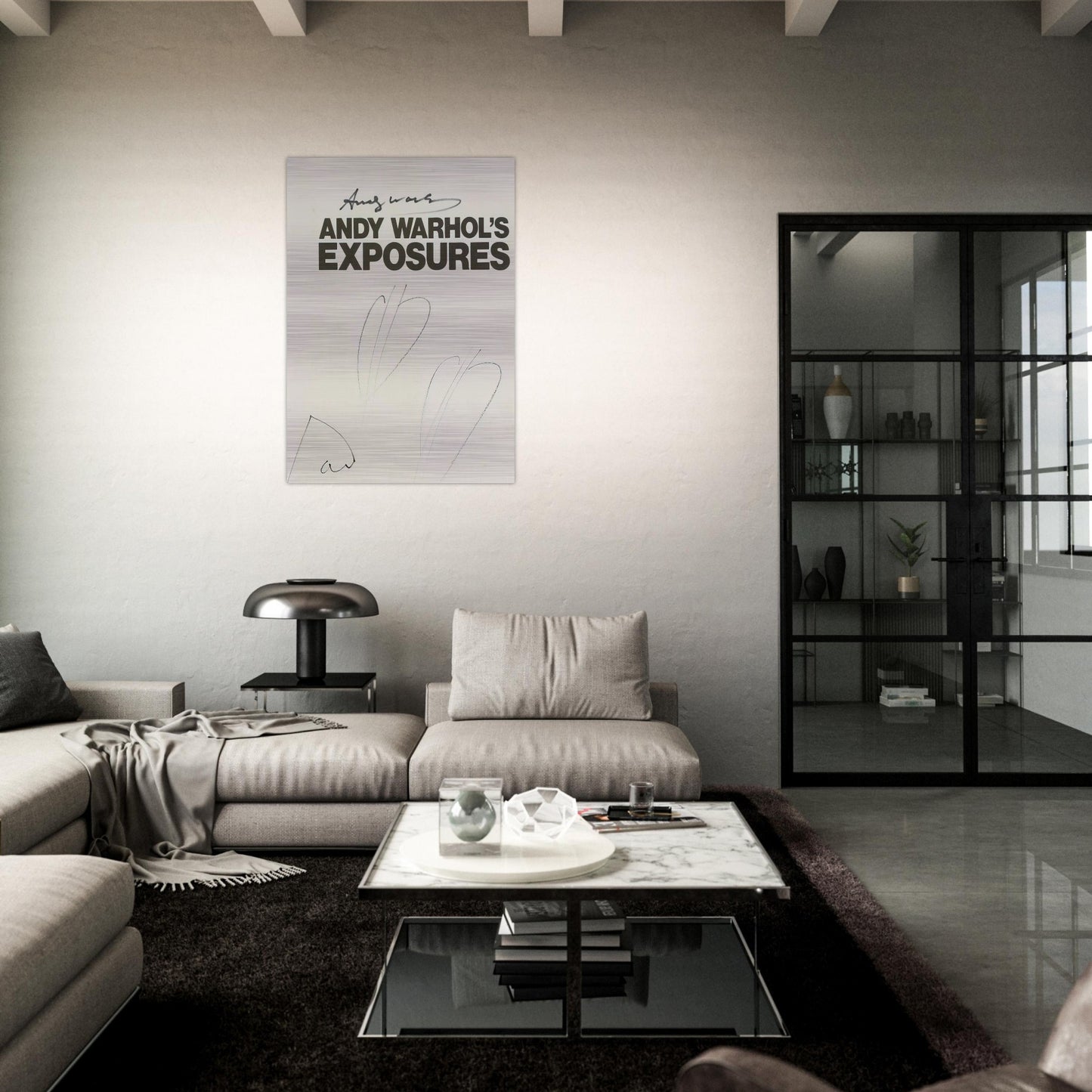 Butterfly Hearths  Andy Warhol's Exposures  - Andy Warhol Brushed Aluminum Print - 70x100 cm / 28x40 inches | Andy Warhol Aluminum Print | Andy Warhol Prints