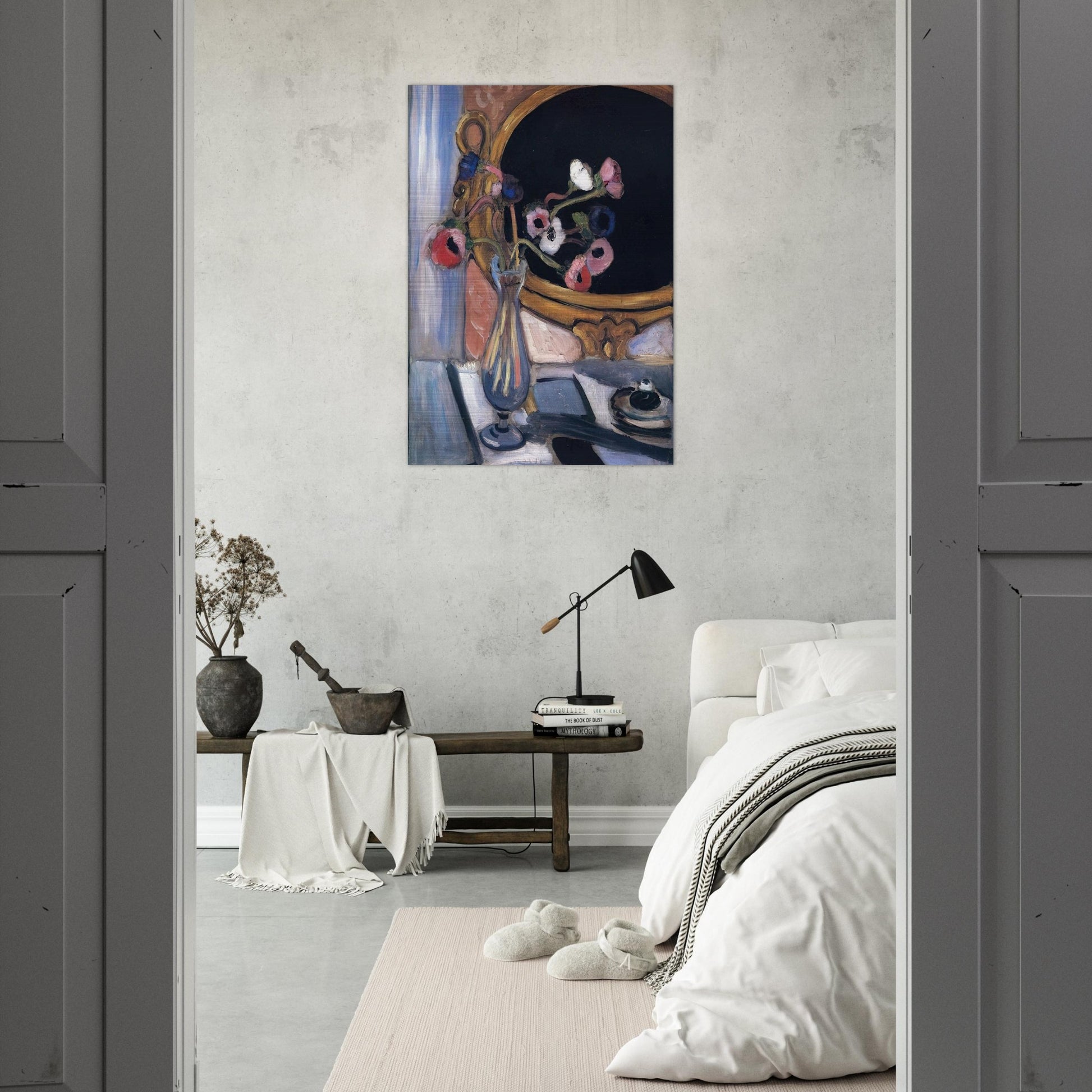 ANEMONE AND MIRROR 1920 - Henri Matisse Brushed Aluminum Print - 70x100 cm / 28x40 inches | Henri Matisse Aluminum Print | Henri Matisse Prints