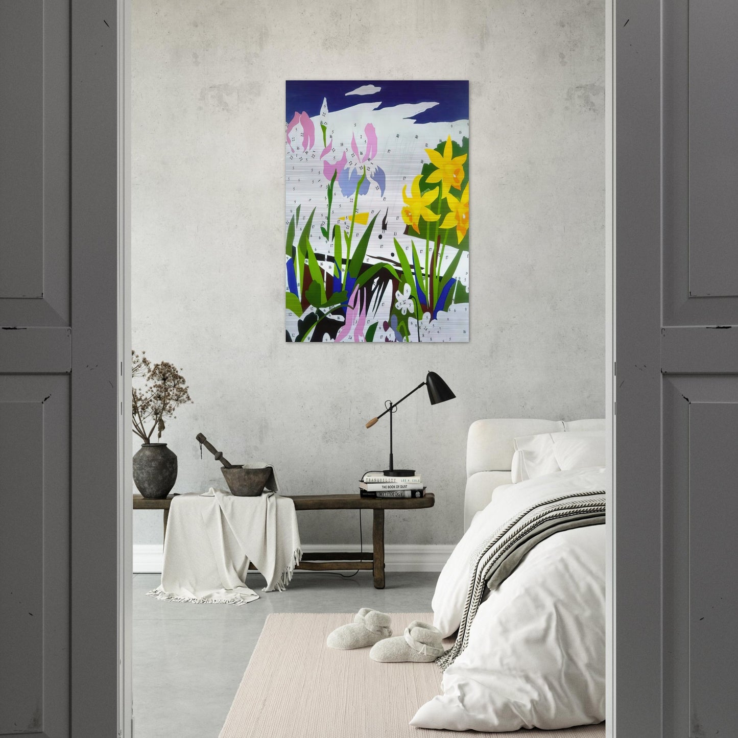 Do It Yourself  Flowers  - Andy Warhol Brushed Aluminum Print - 70x100 cm / 28x40 inches | Andy Warhol Aluminum Print | Andy Warhol Prints