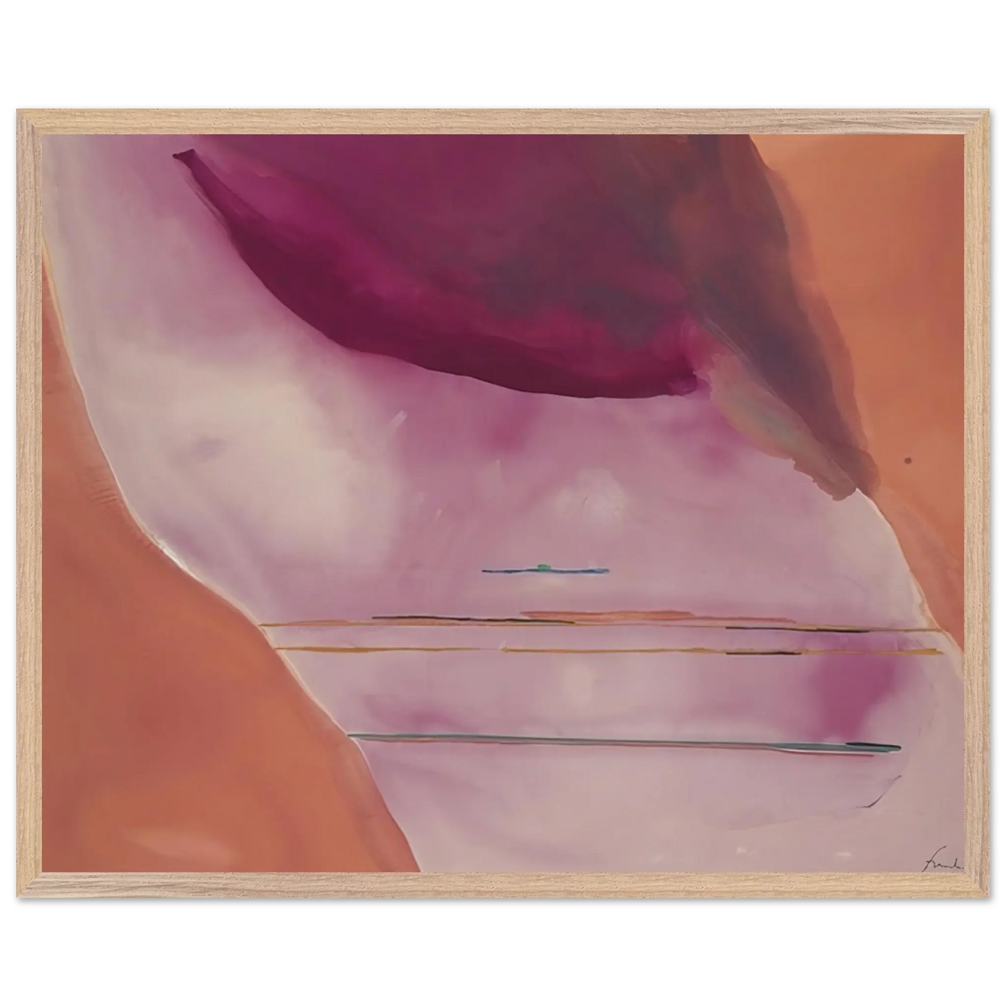 Helen Frankenthaler - Pendulum - 1972 Wall art - 45x60 cm / 18x24 Inches - Premium Wooden Framed Poster With Fine Art Paper - Black frame