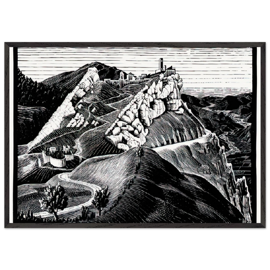 ESCHER 16 - MC Escher 70x100 cm / 28x40 inches Framed Art Print – Black Wooden Frame | Maurits Cornelis Escher Prints
