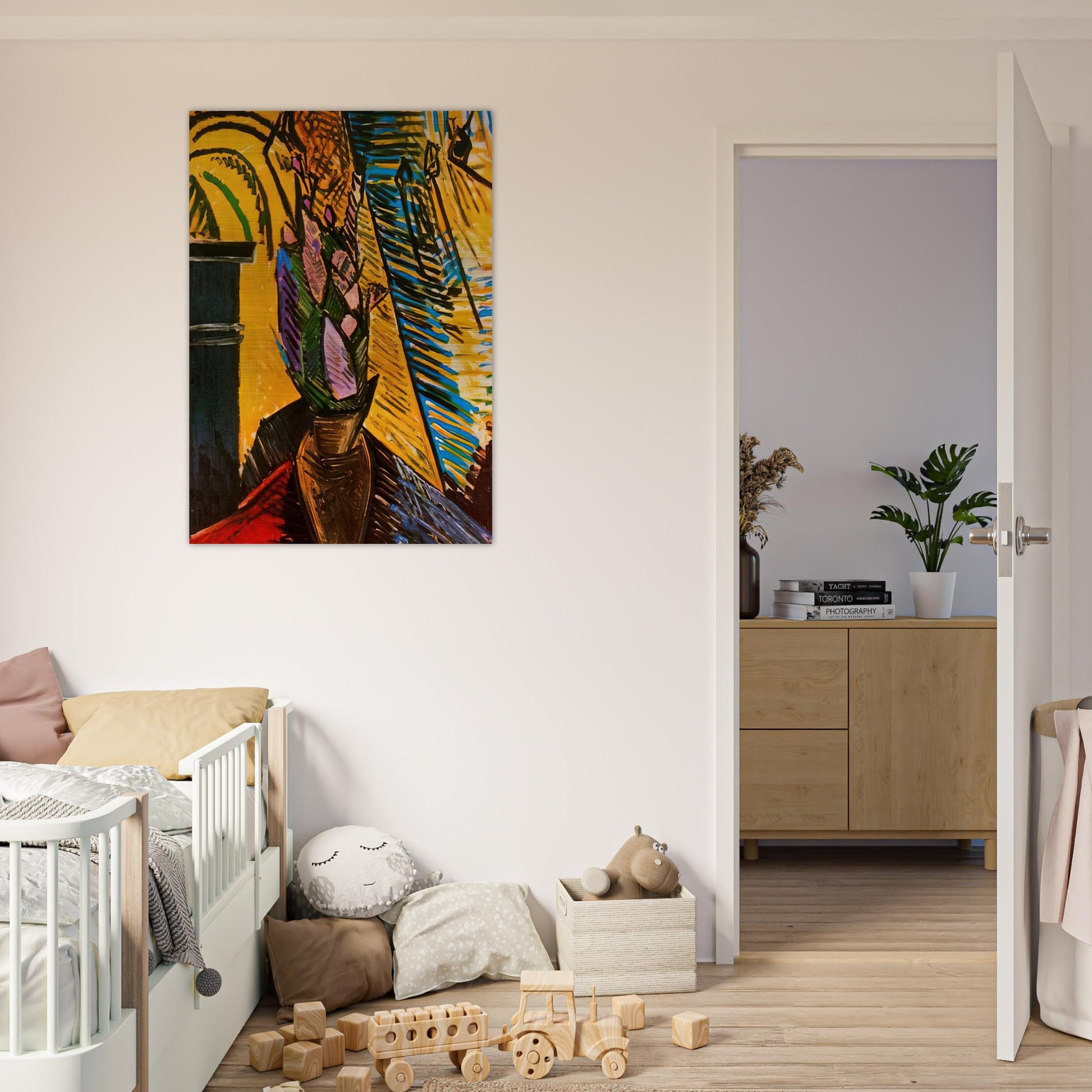 Flowers on the table - Pablo Picasso Brushed Aluminum Print - 70x100 cm / 28x40 inches | Pablo Picasso Aluminum Print | Pablo Picasso Prints