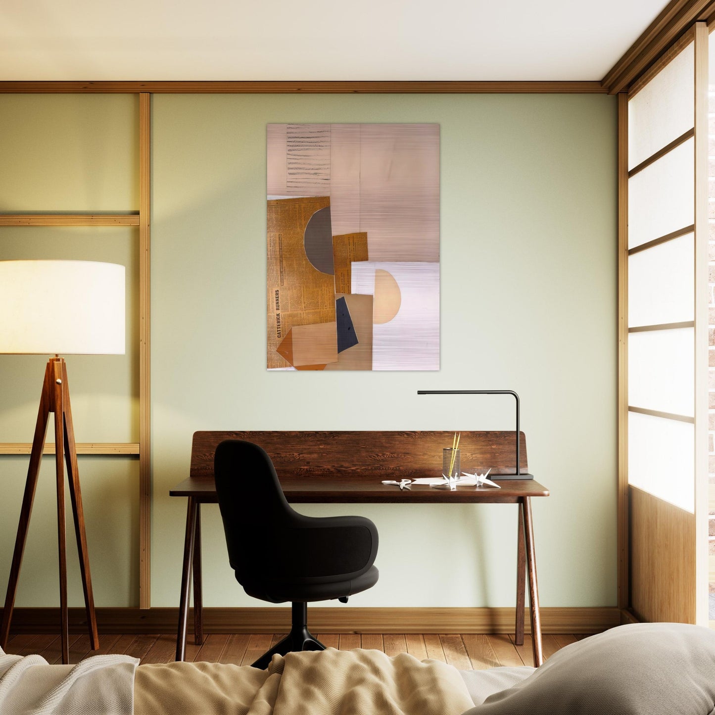 ABSTRACT IN WHITE GREY AND OCHRE 1949 - Victor Pasmore Brushed Aluminum Print - 70x100 cm / 28x40 inches | Victor Pasmore Aluminum Print | Victor Pasmore Prints