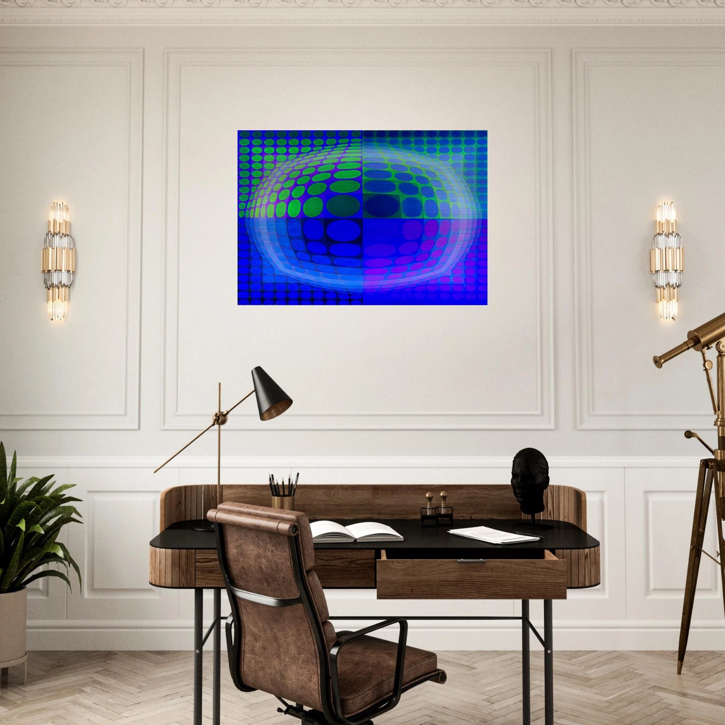Pal-Ket - 1974 - Victor Vasarely Brushed Aluminum Print - 70x100 cm / 28x40 inches | Victor Vasarely Aluminum Print | Victor Vasarely Prints