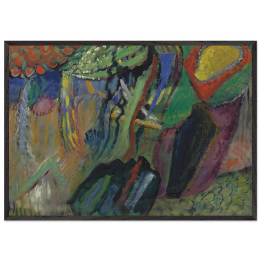Abstract Composition N5 - Gabriele Munter 70x100 cm / 28x40 inches Framed Art Print – Black Wooden Frame