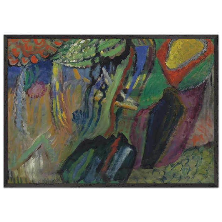 Abstract Composition N5 - Gabriele Munter 70x100 cm / 28x40 inches Framed Art Print – Black Wooden Frame