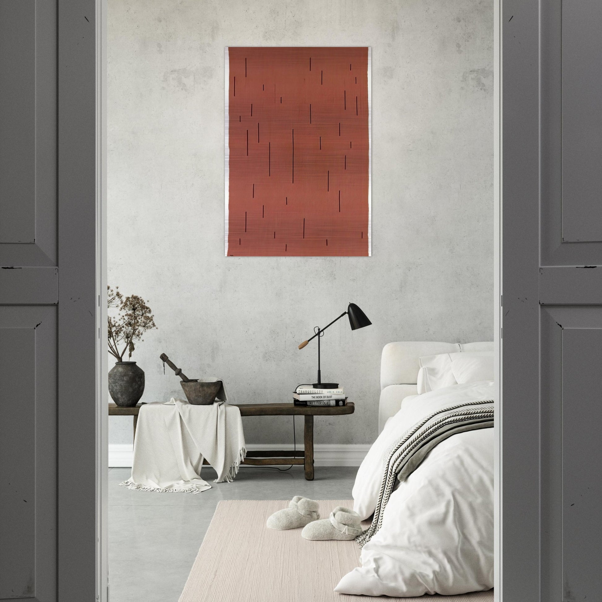 WITH VERTICALS 1946 - Anni Albers Brushed Aluminum Print - 70x100 cm / 28x40 inches | Anni Albers Aluminum Print | Anni Albers Prints