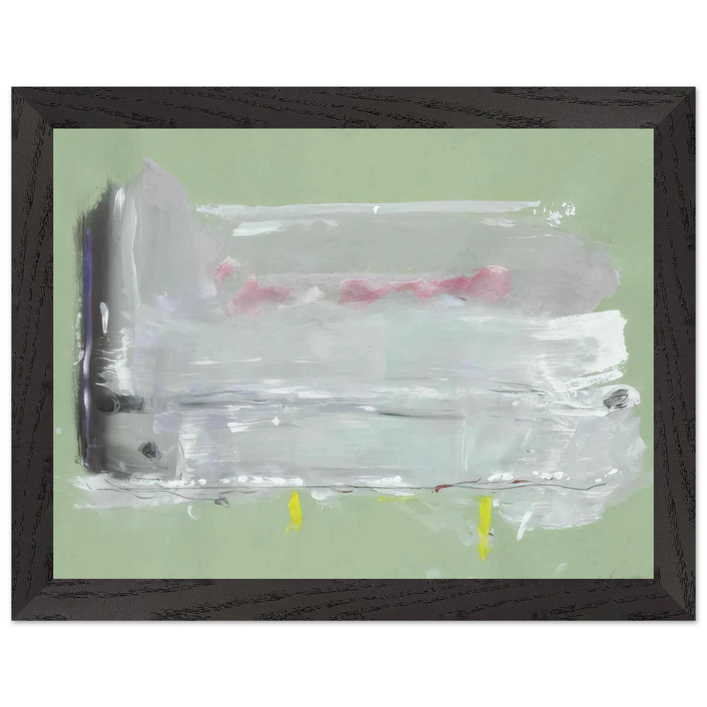 Helen Frankenthaler - Untitled - 1984 Wall art - 28x43  cm / XL (11x17 inches) - Premium Wooden Framed Poster With Fine Art Paper-canvas - White frame