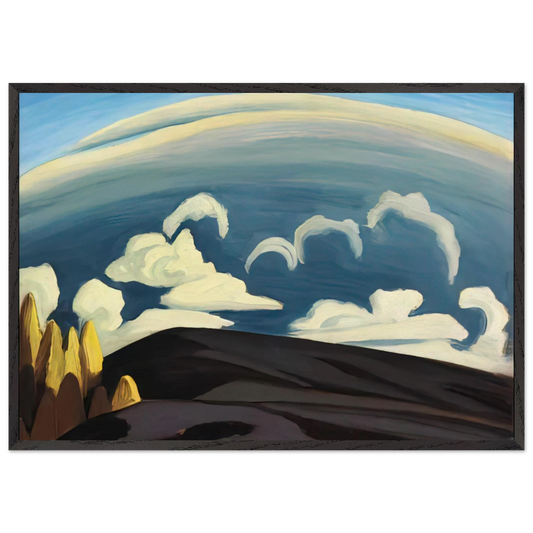 Aftermath of Storm - Lake Superior Sketch XXXIV - 1926 - Lawren Harris 70x100 cm / 28x40 inches Framed Art Print – Black Wooden Frame