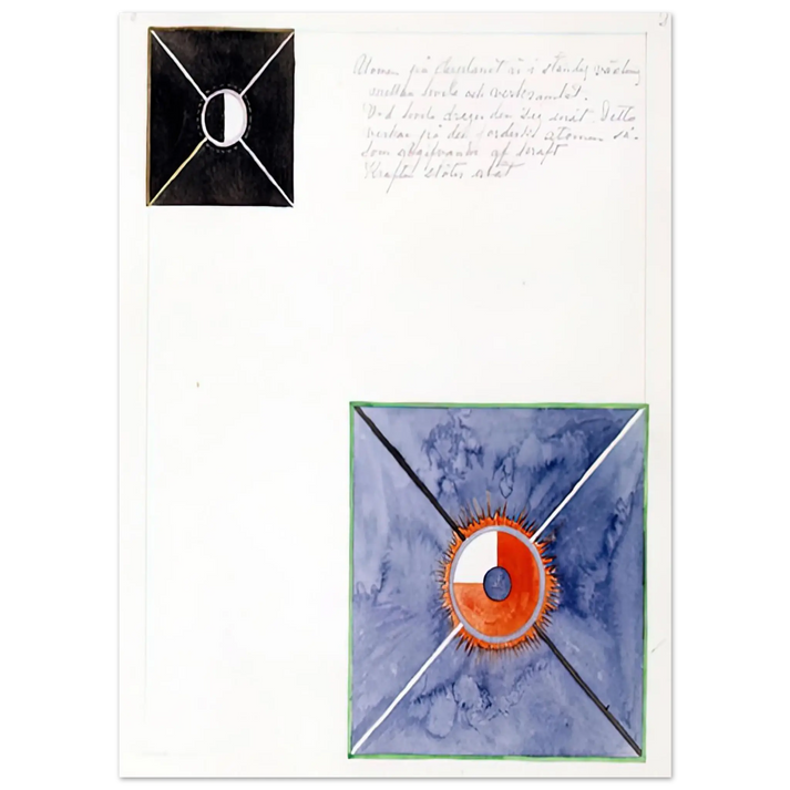 Hilma af Klint - ATOM SERIES NO 8 ATOM ON THE ETHER PLANE IS IN CONSTANT CHANGE BETWEEN REST AND ACTIVITY AT THE 1917 Wall art - 15x20 cm / 6x8 Inches - Premium Wooden Framed Poster With Fine Art Paper - Black frame