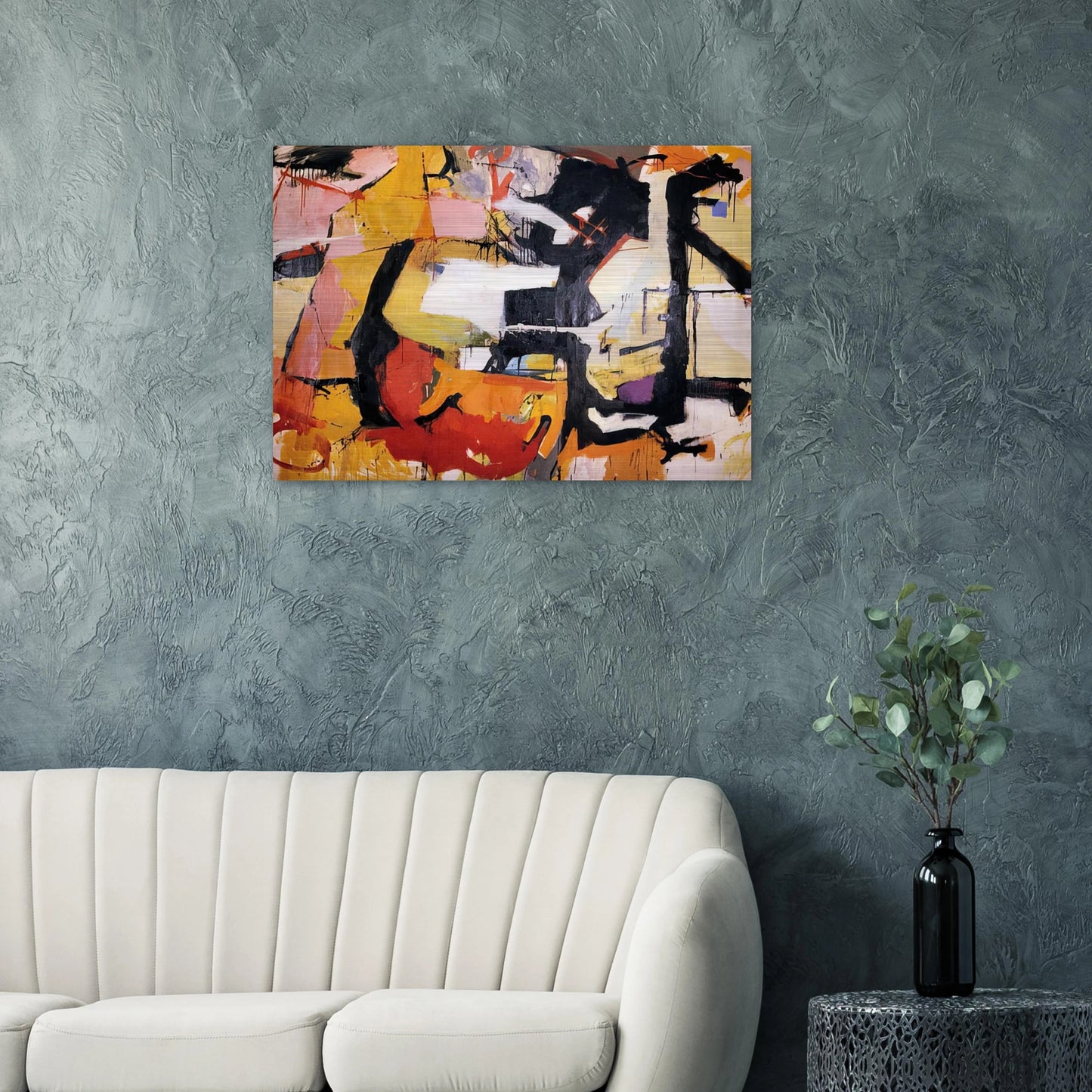 ABSTRACT FORCE HOMAGE TO FRANZ KLINE 1952 - Audrey Flack Brushed Aluminum Print - 70x100 cm / 28x40 inches | Audrey Flack Aluminum Print | Audrey Flack Prints