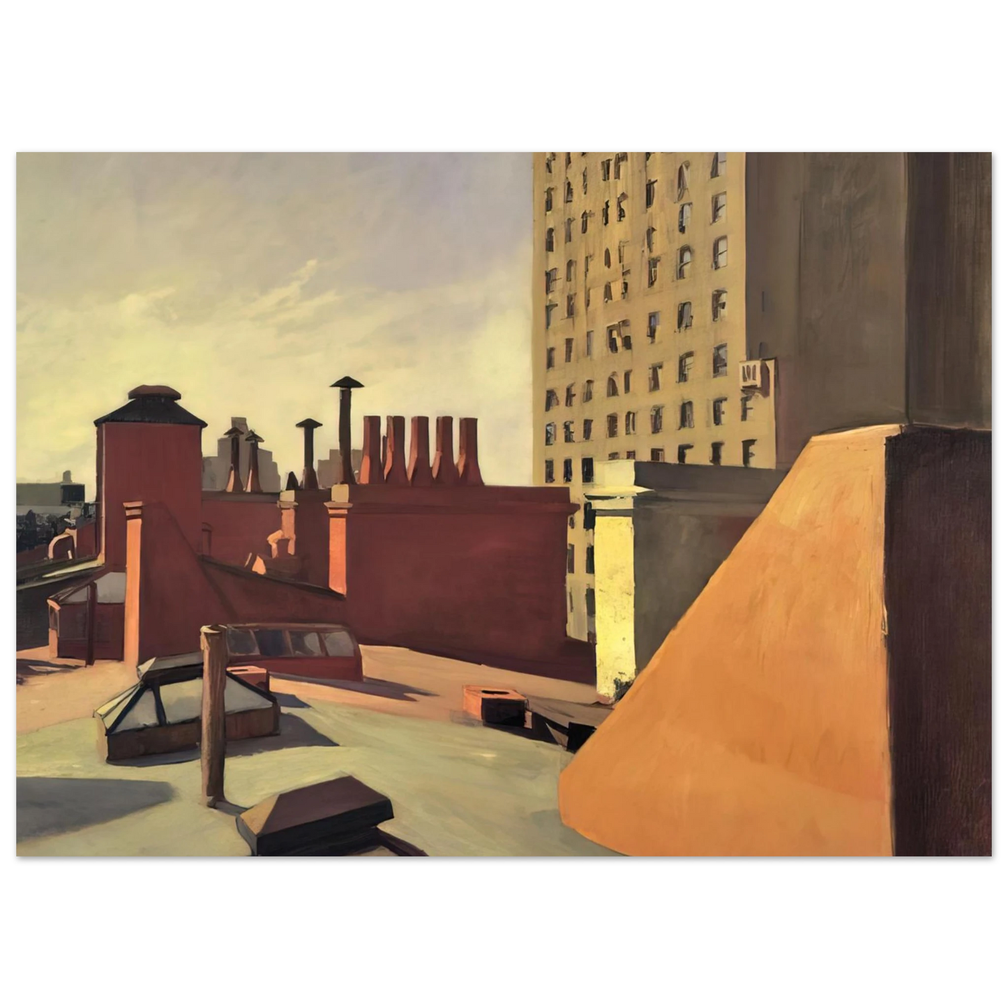 Edward Hopper - City Roofs Fine Art Poster