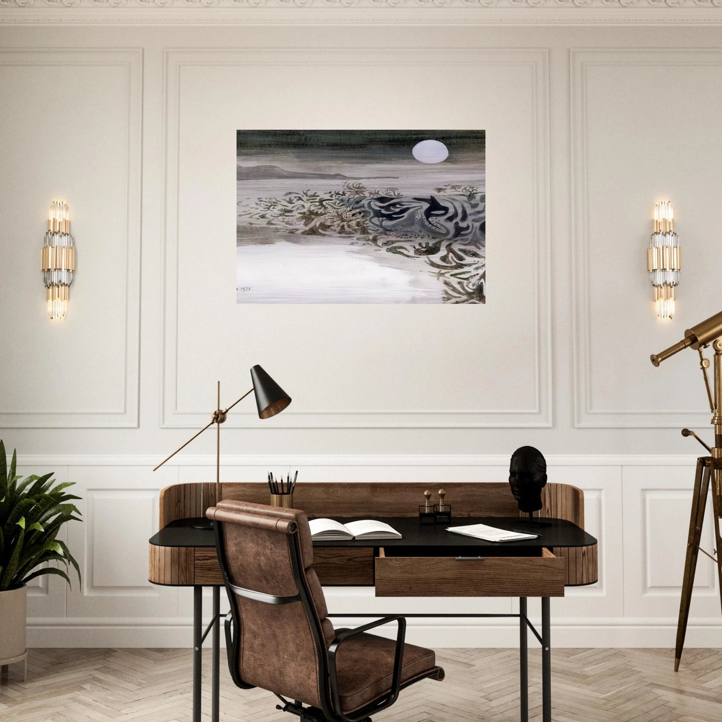 Coastal landscape - 1973 - Mary Fedden Brushed Aluminum Print - 70x100 cm / 28x40 inches | Mary Fedden Aluminum Print | Mary Fedden Prints