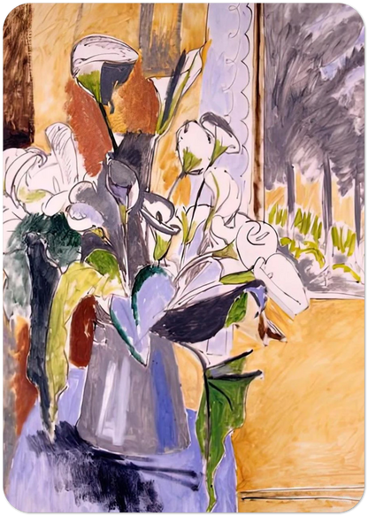 BOUQUET OF FLOWERS ON A VERANDA 1912 By Henri Matisse Pack of 10 Post Cards | Henri Matisse Post Cards | A6 (10.5 x 14.8 cm) - 4.1 x 5.8 inches