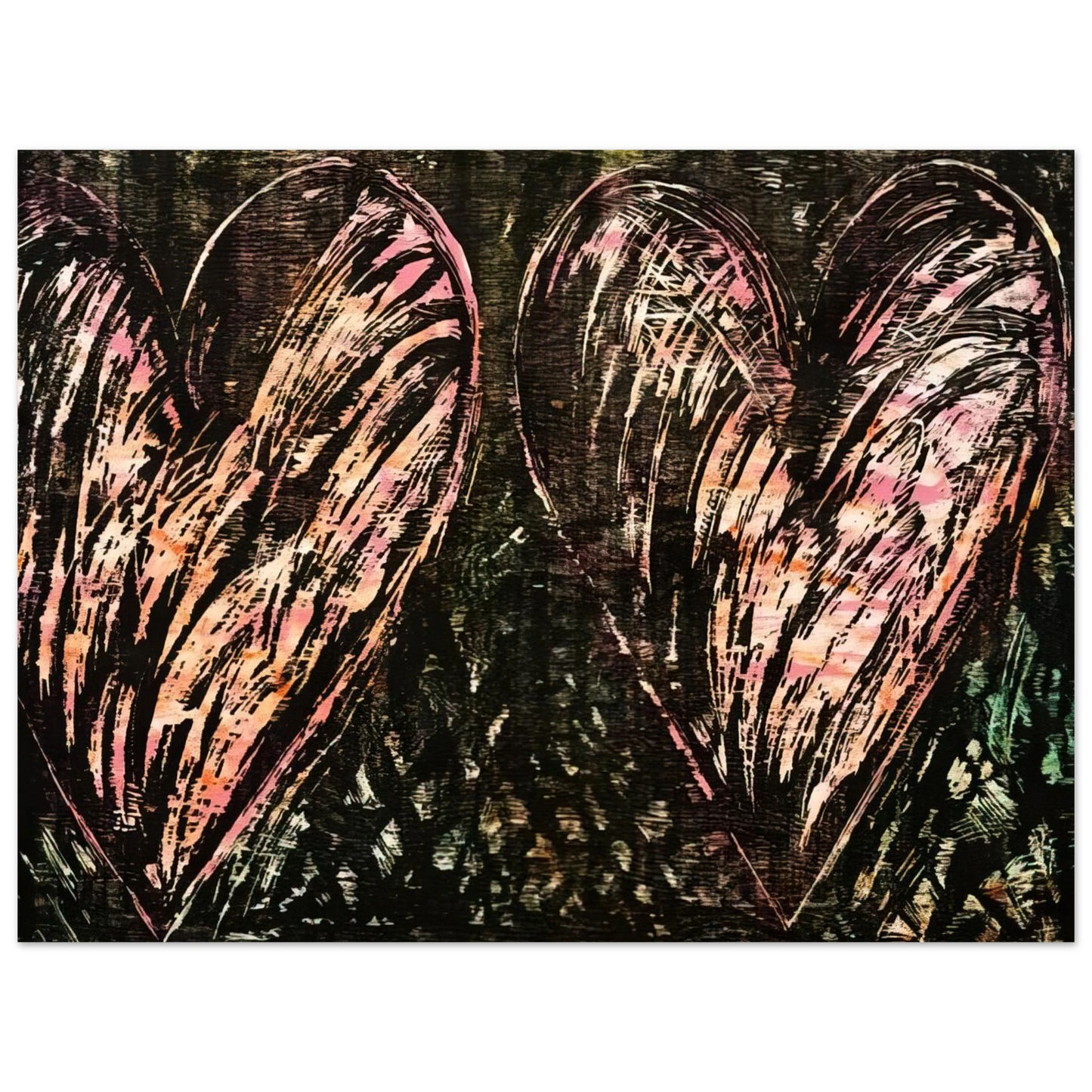 Jim Dine - TWO HEARTS IN A FOREST 1981  75x100 cm / 30x40inches Fine Art Poster