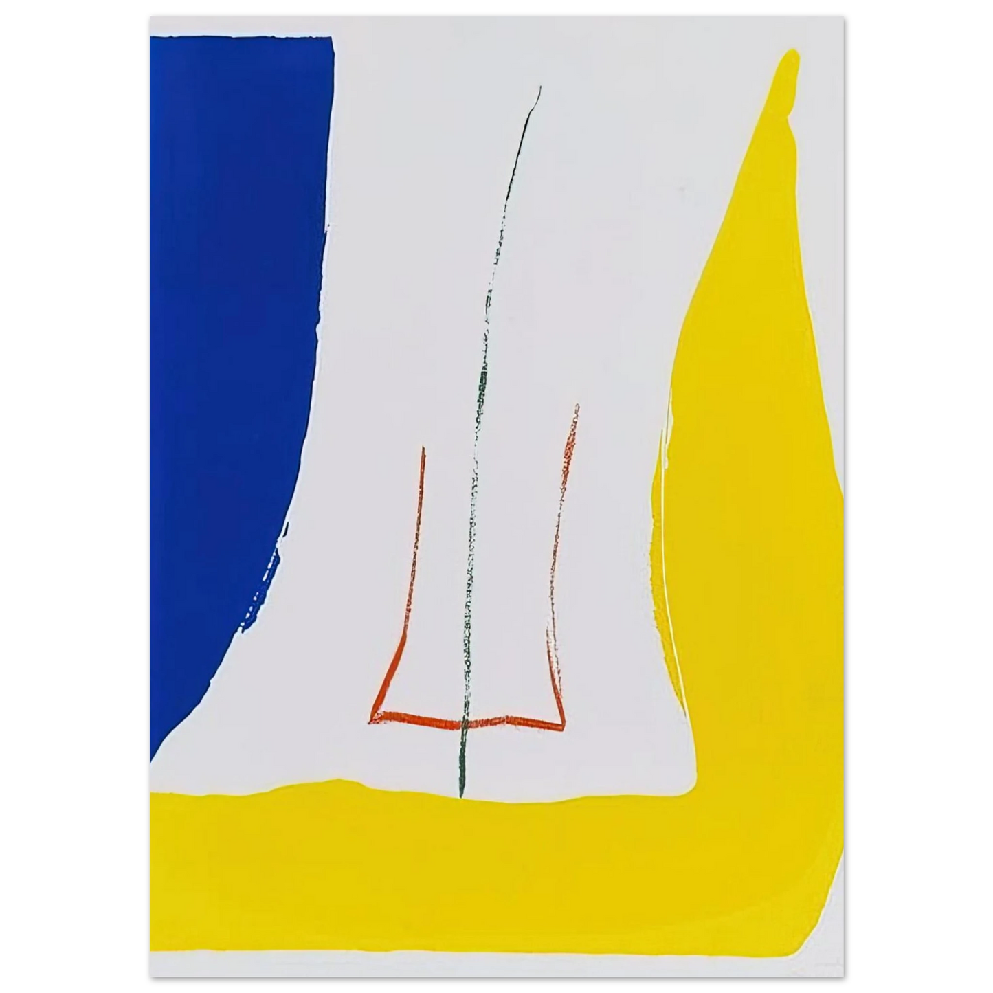 Helen Frankenthaler - Sun Corner - 1968 Wall art - 13x18 cm / 5x7 inches - Premium Wooden Framed Poster With Fine Art Paper-canvas - White frame