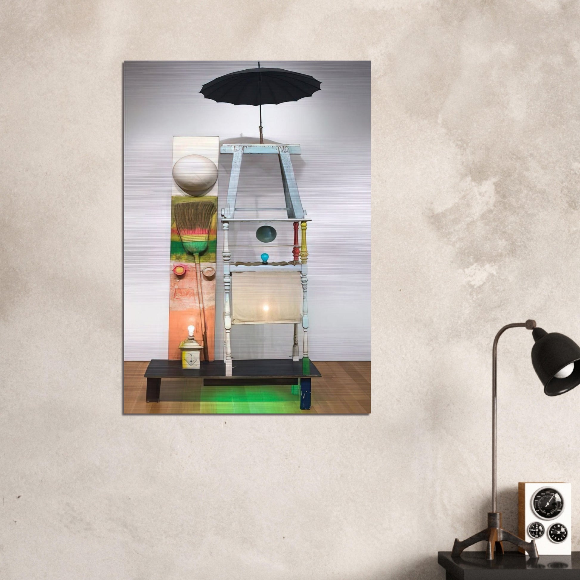 THE TOWER 1957 - Robert Rauschenberg Brushed Aluminum Print - 70x100 cm / 28x40 inches | Robert Rauschenberg Aluminum Print | Robert Rauschenberg Prints