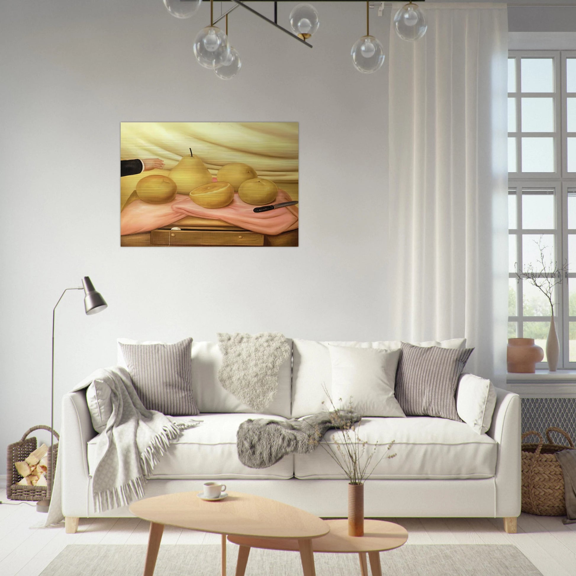 STILL LIFE WITH FRUITS - Fernando Botero Brushed Aluminum Print - 70x100 cm / 28x40 inches | Fernando Botero Aluminum Print | Fernando Botero Prints