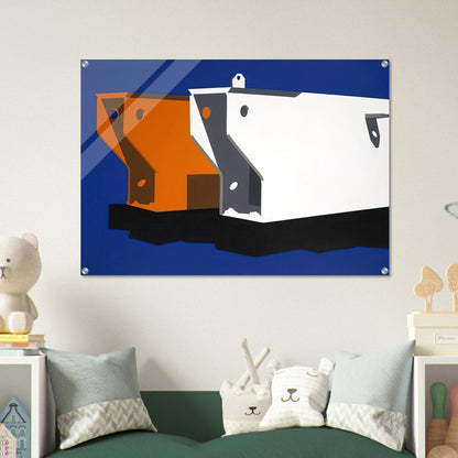 Mr. and Mrs. Moby Dick - Pop Art - Allan D Arcangelo Acrylic Print - 70x100 cm / 28x40″ inches | Allan D Arcangelo Wall Art | Allan D Arcangelo Prints
