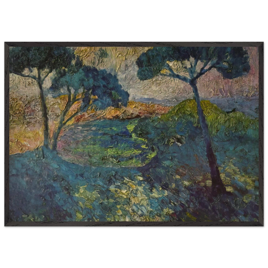 THE THREE PINES - Salvador Dali 70x100 cm / 28x40 inches Framed Art Print – Black Wooden Frame