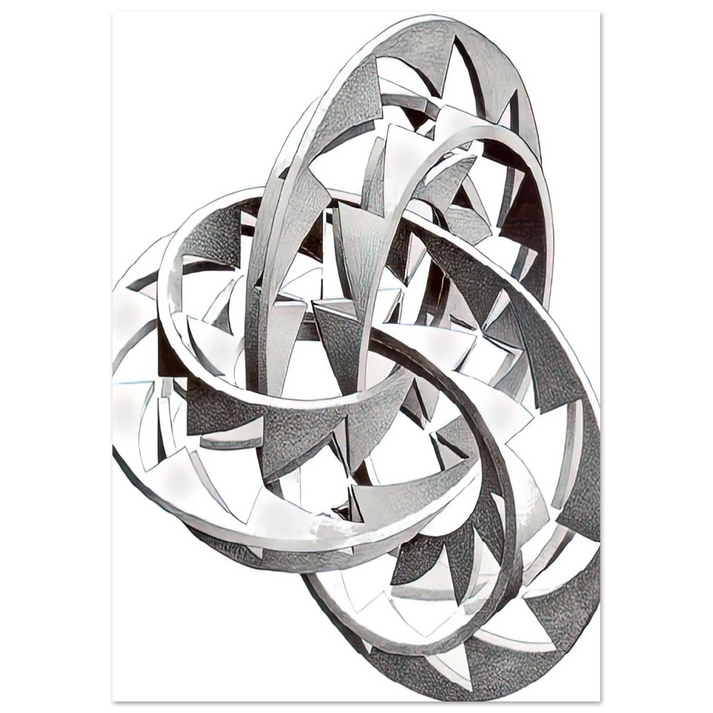 MC Escher - KNOT Wall Art - 30x40 cm / 12x16 inches - Premium Wooden Framed Poster With Fine Art Paper - Black frame