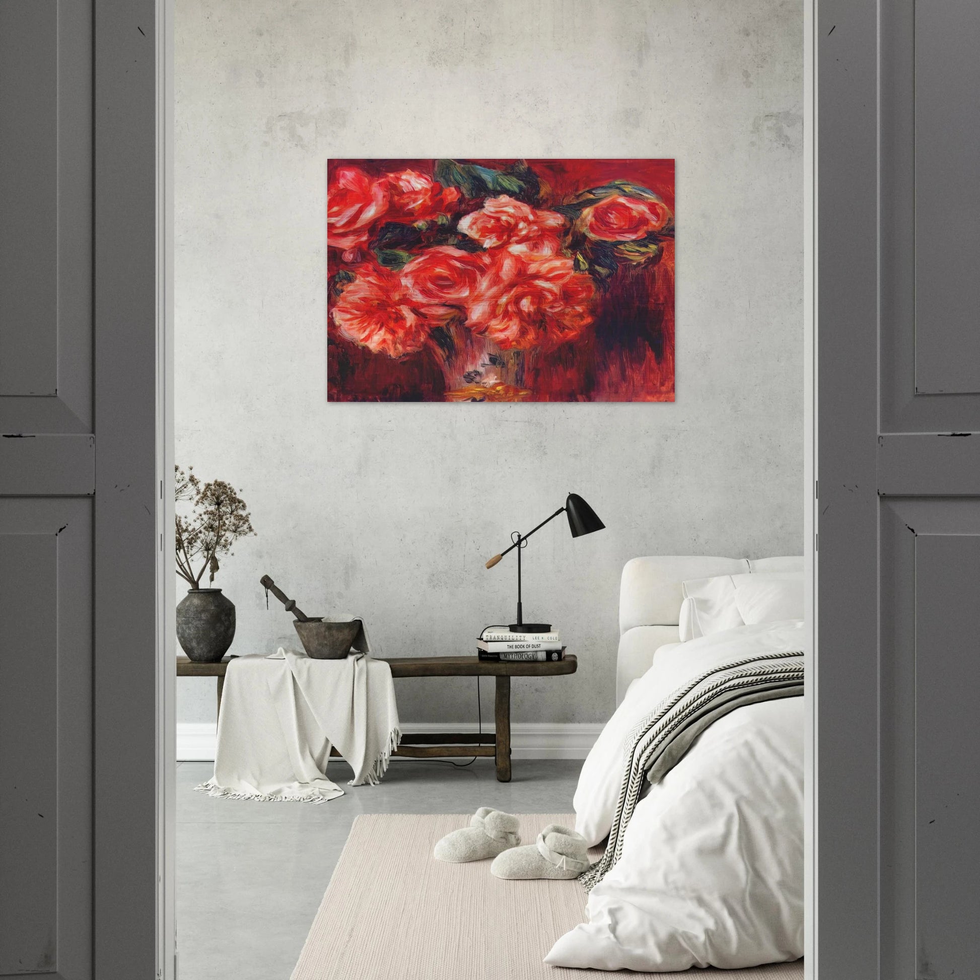 Moss roses - Pierre-Auguste Renoir Brushed Aluminum Print - 70x100 cm / 28x40 inches | Pierre-Auguste Renoir Aluminum Print | Pierre-Auguste Renoir Prints