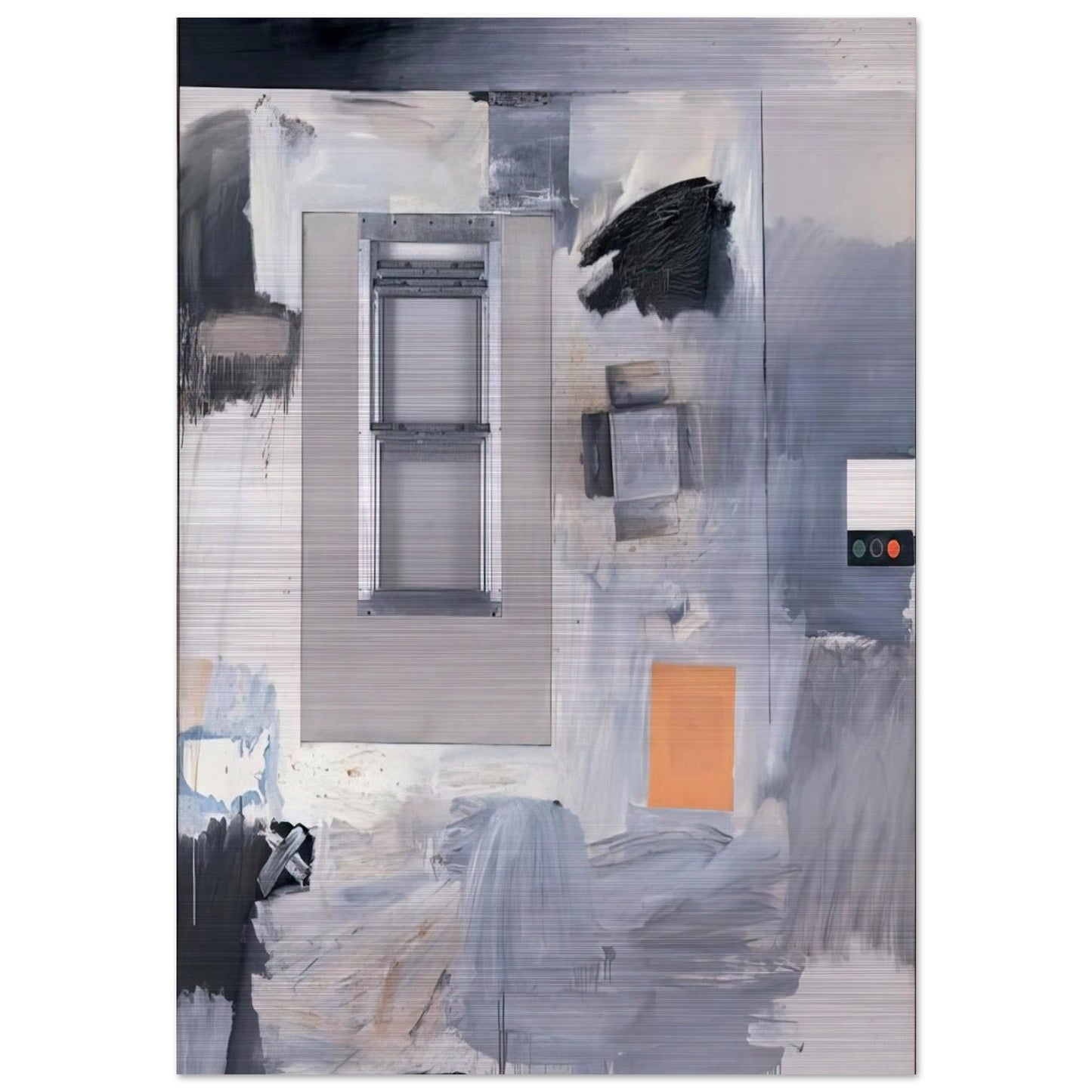 TROPHY V FOR JASPER JOHNS 1962 - Robert Rauschenberg Brushed Aluminum Print - 70x100 cm / 28x40 inches | Robert Rauschenberg Aluminum Print | Robert Rauschenberg Prints