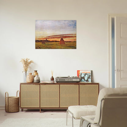 Haystacks at Chailly - claude monet Brushed Aluminum Print - 70x100 cm / 28x40 inches | claude monet Aluminum Print | claude monet Prints