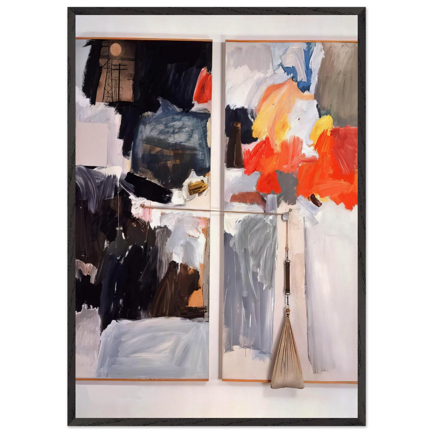 STUDIO PAINTING 1961 - Robert Rauschenberg 70x100 cm / 28x40 inches Framed Art Print – Black Wooden Frame