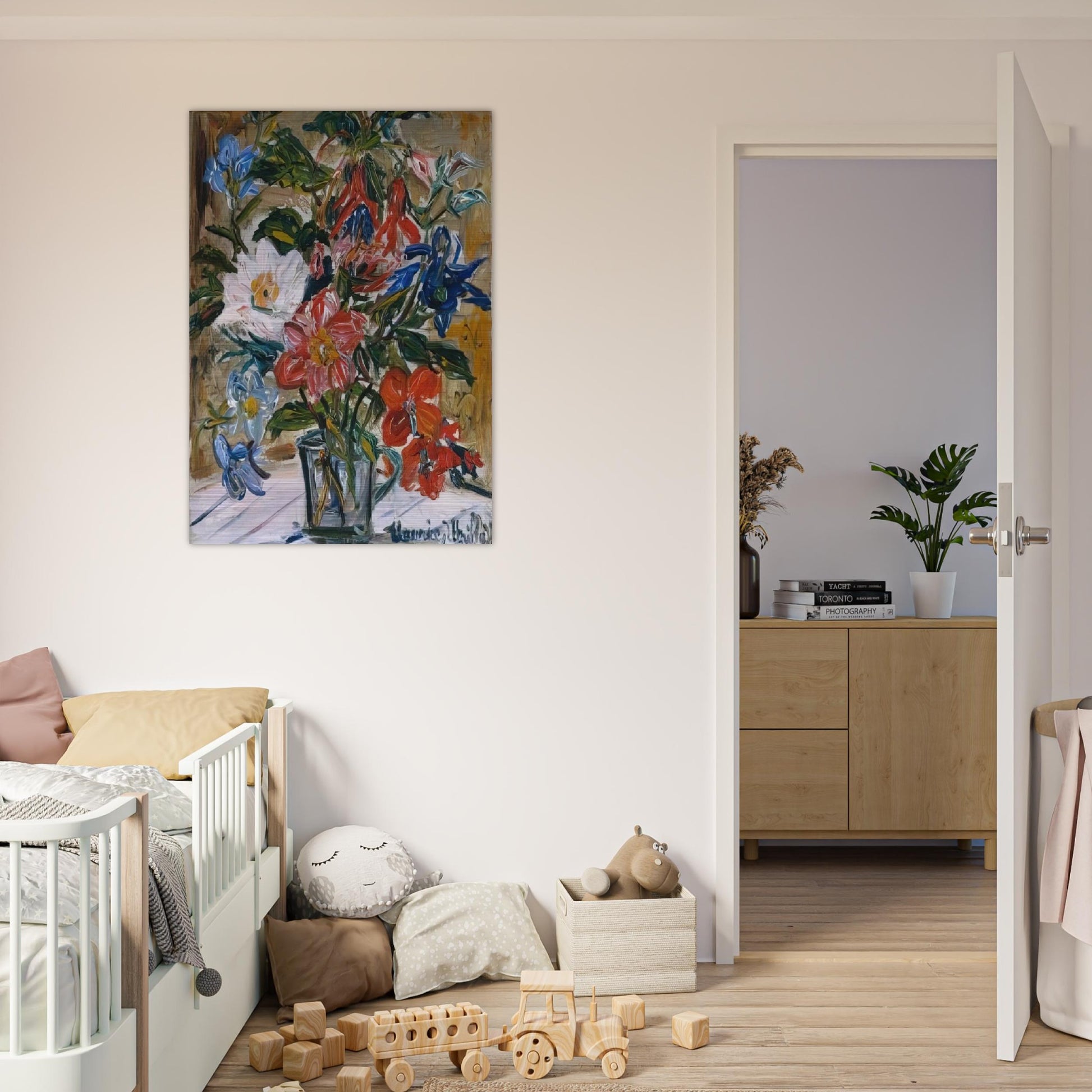 VASE WITH FLOWERS - Maurice Utrillo Brushed Aluminum Print - 70x100 cm / 28x40 inches | Maurice Utrillo Aluminum Print | Maurice Utrillo Prints