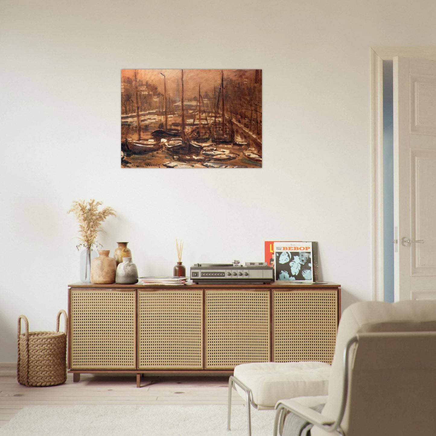 Geldersekade of Amsterdam Invierno - claude monet Brushed Aluminum Print - 70x100 cm / 28x40 inches | claude monet Aluminum Print | claude monet Prints