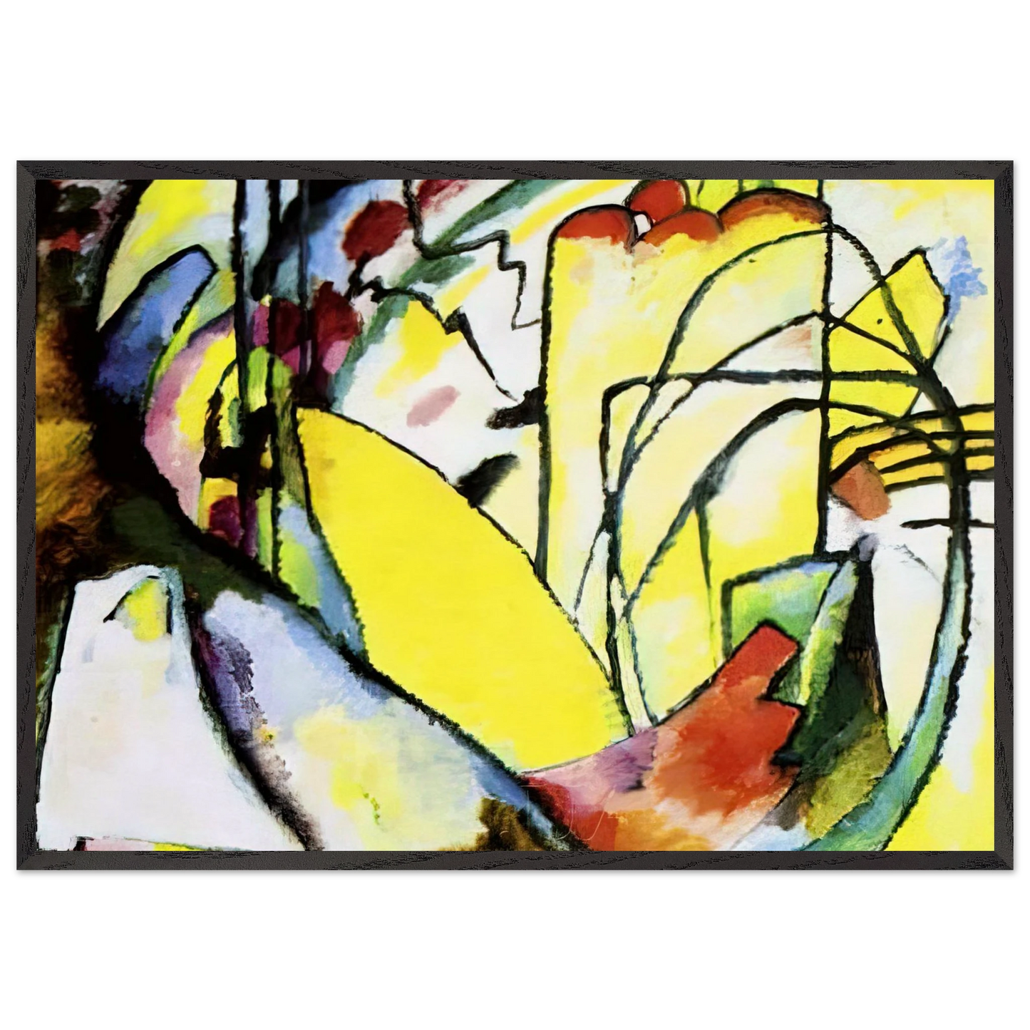 IMPROVISATION 10 1910 - Wassily Kandinsky 70x100 cm / 28x40 inches Framed Art Print – Black Wooden Frame