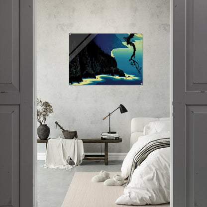 Big Sur - Eyvind Earle Acrylic Print - 70x100 cm / 28x40″ inches