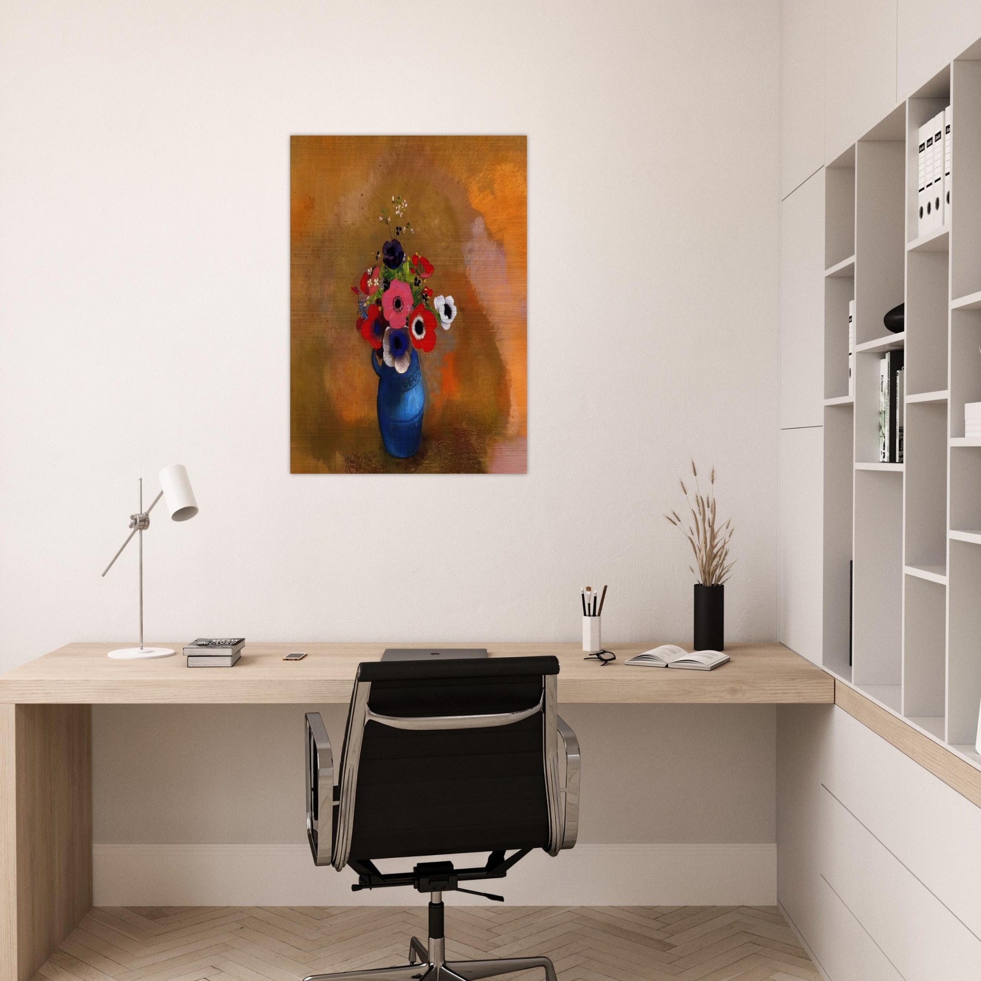 BOUQUET OF ANEMONES - Odilon Redon Brushed Aluminum Print - 70x100 cm / 28x40 inches | Odilon Redon Aluminum Print | Odilon Redon Prints