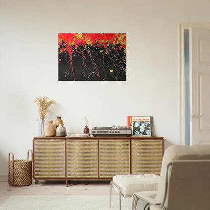 Fireworks - 1973 - Walasse Ting Brushed Aluminum Print - 70x100 cm / 28x40 inches | Walasse Ting Aluminum Print | Walasse Ting Prints