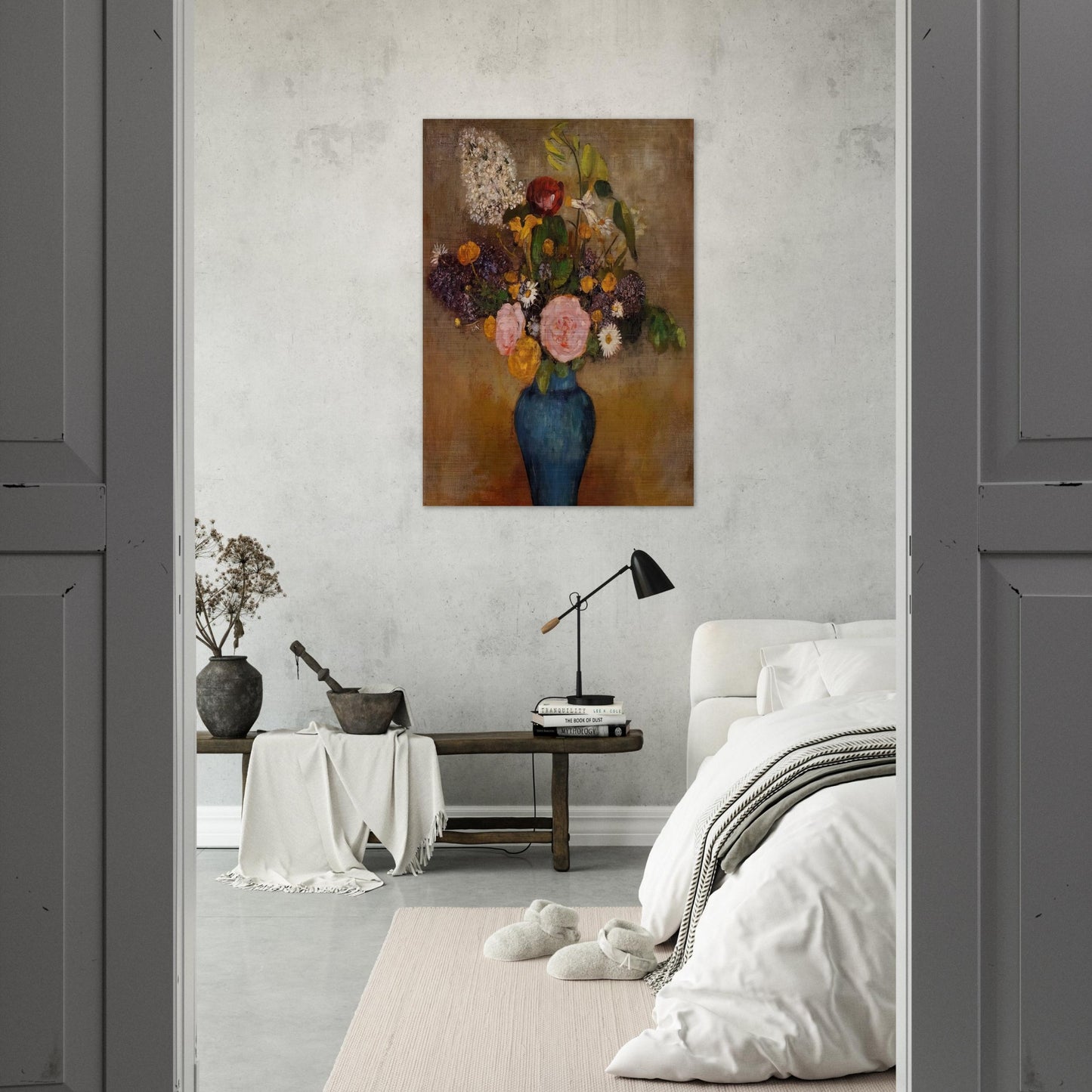 VASE OF FLOWERS 10 - Odilon Redon Brushed Aluminum Print - 70x100 cm / 28x40 inches | Odilon Redon Aluminum Print | Odilon Redon Prints