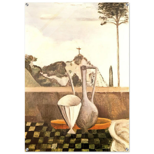 THE STILL LIFE IN FRONT OF CROSS ON TOP OF THE MOUNTAIN 1912 - Andre Derain Acrylic Print - 70x100 cm / 28x40″ inches | Andre Derain Wall Art | Andre Derain Prints