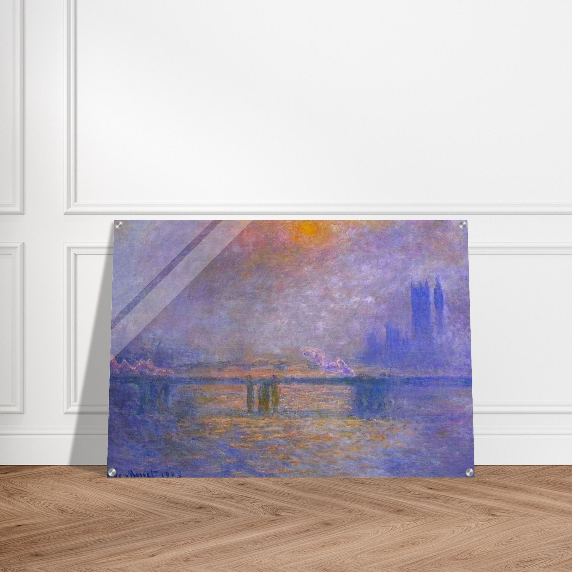 Charing Cross Bridge, The Thames 02 - claude monet Acrylic Print - 70x100 cm / 28x40″ inches | claude monet Wall Art | claude monet Prints