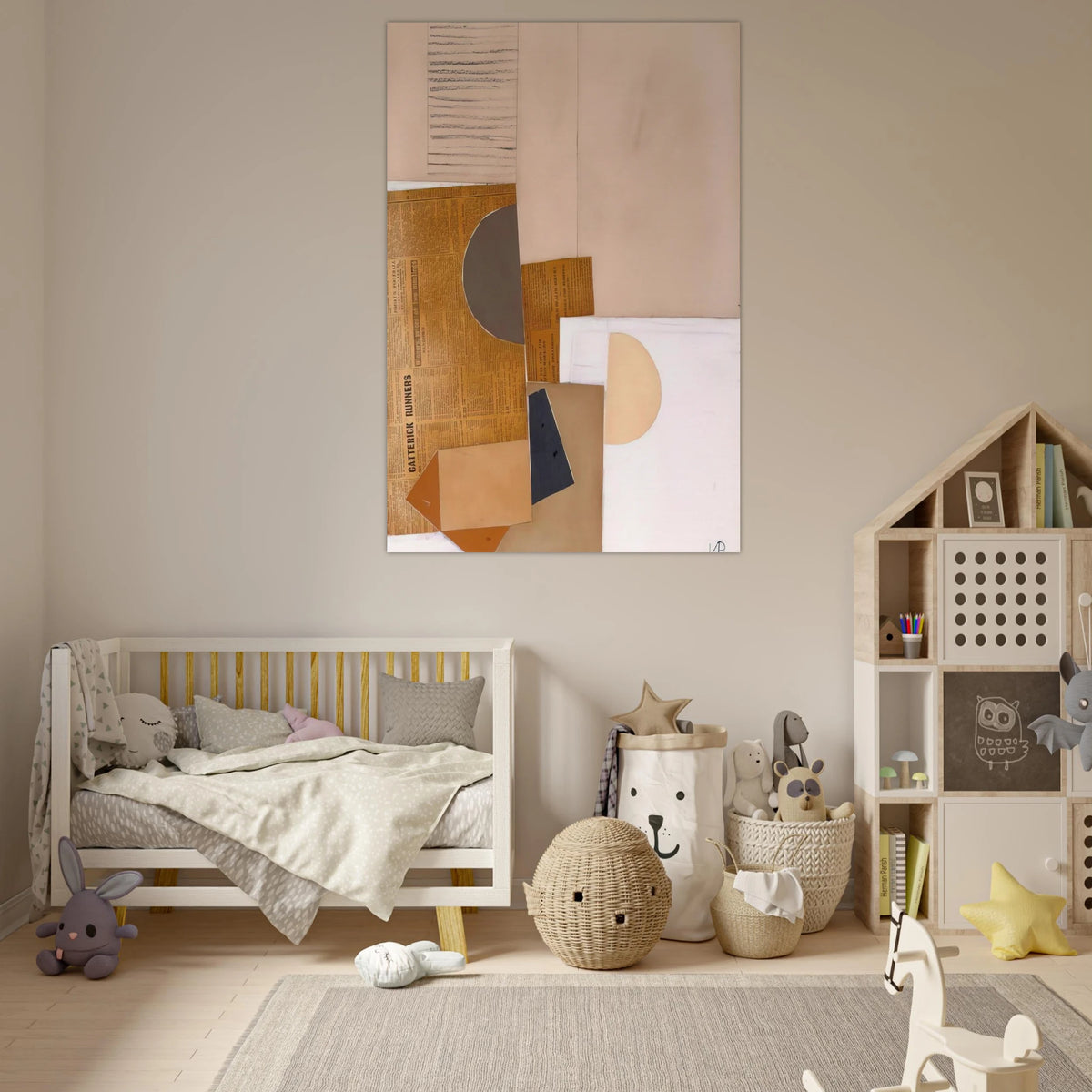 Abstract in White, Grey and Ochre - 1949 - Victor Pasmore Art Prints - 100x150 cm / 40x60″ inches | Victor Pasmore Poster | Victor Pasmore Prints